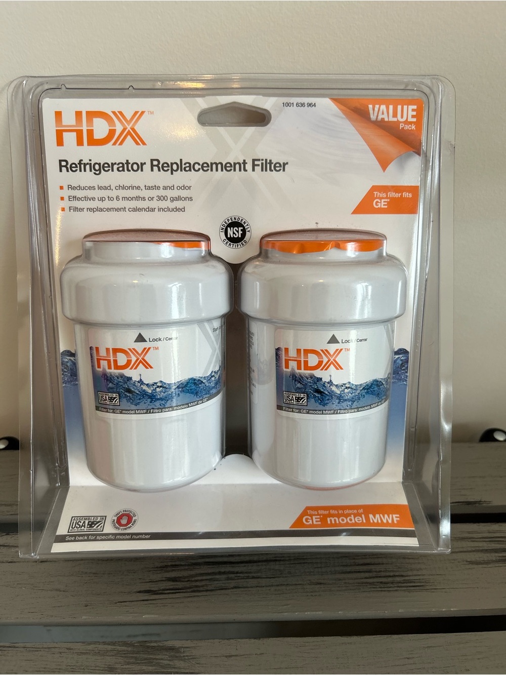 White Refrigerator Replacement Water Filter - 2 Pack